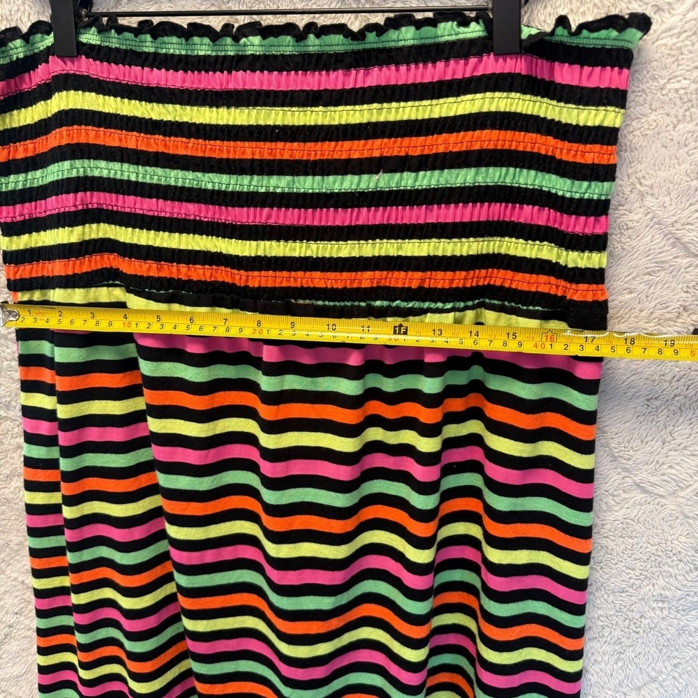 Joe Boxer Y2K Neon‎ Rainbow Stripe Tube Dress XL Mall Goth Scenecore Emo 2000s - Picture 4 of 9
